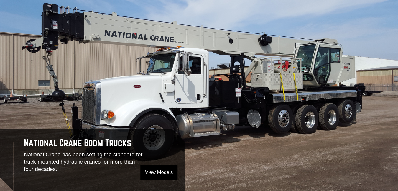 National Crane Swing-Seat and Stand Up boom truck cranes are available at Pat Kelly Equipment Co.